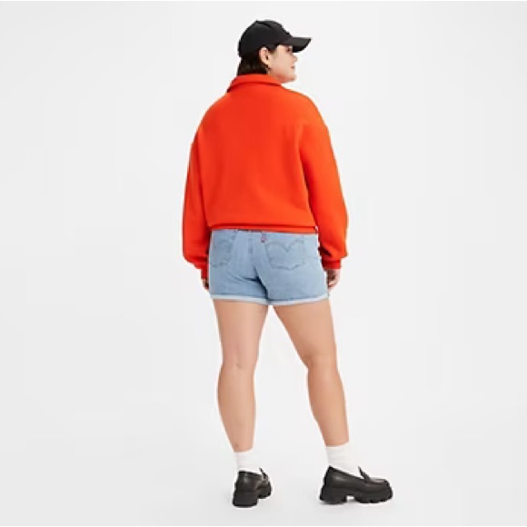 Levi’s Light Wash Mid Rise Mid Length Shorts in Oahu Clouds Size 27 - Picture 3 of 12